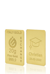 Lingotto Oro 24Kt da 20 gr. per Laurea  - Idea Regalo Laurea - IGE Gold